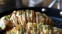 Sliced Baked Potato (Hasselback) With Rosemary And Gruyere Sliced Baked Potato (Hasselback) With Rosemary And Gruyere
