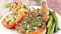 Italian Pork Chop With Mozzarella Baked Tomatoes and Green Beans Italian Pork Chop With Mozzarella Baked Tomatoes and Green Beans