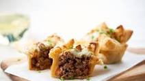 Beef Empanada Cups with mozzarella and jalapeño Beef Empanada Cups with mozzarella and jalapeño