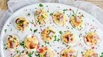 Beer Braised Pork Belly Deviled Eggs Beer Braised Pork Belly Deviled Eggs