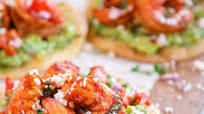 Spicy Shrimp and Guacamole Tostadas Spicy Shrimp and Guacamole Tostadas