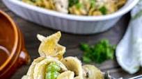 Cream of Mushroom Chicken Bake with Noodles and Peas Cream of Mushroom Chicken Bake with Noodles and Peas