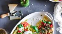 Chicken Caprese salad with creamy basil pesto Chicken Caprese salad with creamy basil pesto