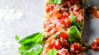 CHEESY PESTO BRUSHCETTA CHEESY PESTO BRUSHCETTA