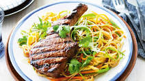 Char siu pork cutlets with ramen noodles Char siu pork cutlets with ramen noodles