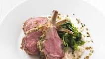Herb-crusted rack of lamb with white bean purée Herb-crusted rack of lamb with white bean purée