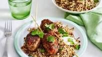 Beef kofta with Lebanese rice and lentils Beef kofta with Lebanese rice and lentils