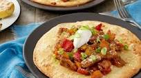 Chicken & Sweet Pepper Tostadas with Roasted Summer Squash Chicken & Sweet Pepper Tostadas with Roasted Summer Squash