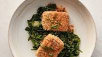 Sesame Tofu With Coconut-Lime Dressing and Spinach Sesame Tofu With Coconut-Lime Dressing and Spinach