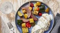 Roasted Chicken & Tzatziki with Za’atar Vegetables Roasted Chicken & Tzatziki with Za’atar Vegetables