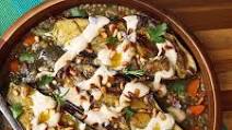 Roasted Eggplant With Tahini, Pine Nuts, and Lentils Recipe Roasted Eggplant With Tahini, Pine Nuts, and Lentils Recipe