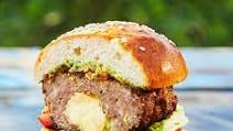 Molten cheese-stuffed burgers Molten cheese-stuffed burgers