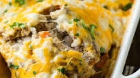 Cheesy Ground Beef and Rice Casserole - Dump and Go Dinner Cheesy Ground Beef and Rice Casserole - Dump and Go Dinner