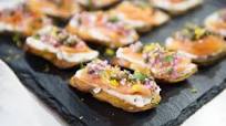 Smoked Salmon Tartines with Red Onion and Caper Relish Smoked Salmon Tartines with Red Onion and Caper Relish