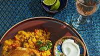 Chicken Pulao Served With Yogurt and Limes Chicken Pulao Served With Yogurt and Limes