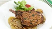 Spanish pork cutlets with chargrilled potatoes Spanish pork cutlets with chargrilled potatoes