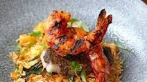 Jerk pork and prawn hot rice Jerk pork and prawn hot rice