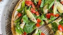 Mediterranean Hummus Pizza without Cheese (+ Multiple Topping Options) Mediterranean Hummus Pizza without Cheese (+ Multiple Topping Options)