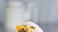 Bao buns with braised shortrib and pickled daikon Bao buns with braised shortrib and pickled daikon