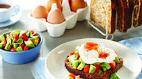 Breakfast toast with egg and avocado salsa on Bürgen® Soy-Lin® Breakfast toast with egg and avocado salsa on Bürgen® Soy-Lin®