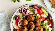 Greek low-carb Keftedes bowls with tzatziki Greek low-carb Keftedes bowls with tzatziki