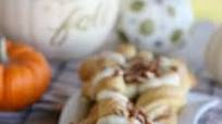 Pumpkin Pecan Twists with Cream Cheese Frosting.