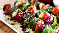 Veggie Kebabs with Almond & Sultana Burghul Veggie Kebabs with Almond & Sultana Burghul