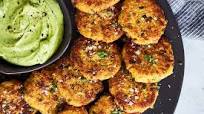 Bacon and Chive Spaghetti Squash Fritters with California Avocado Lime Dipping Sauce Bacon and Chive Spaghetti Squash Fritters with California Avocado Lime Dipping Sauce