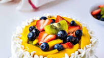 Vanilla Sponge Cake with Whipped Cream and Fruits Vanilla Sponge Cake with Whipped Cream and Fruits