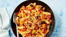 Pork-Eggplant Ragu with Gluten-Free Penne & Lemon Pork-Eggplant Ragu with Gluten-Free Penne & Lemon
