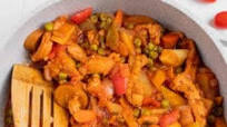 Vegan Filipino Chicken Afritada (Gluten-Free) Vegan Filipino Chicken Afritada (Gluten-Free)