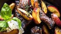 Skillet Balsamic Peach Pork Chops with Feta and Basil Skillet Balsamic Peach Pork Chops with Feta and Basil