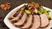 Winter-Rub Pork Tenderloin With Shaved Brussels Sprouts, Cranberry, and Pecan Sauté Winter-Rub Pork Tenderloin With Shaved Brussels Sprouts, Cranberry, and Pecan Sauté