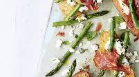 Grilled asparagus and parma ham on toast Grilled asparagus and parma ham on toast