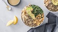 Chicken and Quinoa Power Bowl with Tahini Caesar Dressing Chicken and Quinoa Power Bowl with Tahini Caesar Dressing