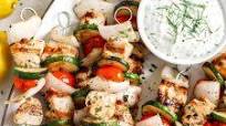 Greek Chicken Kabobs with Tzatziki Sauce Greek Chicken Kabobs with Tzatziki Sauce