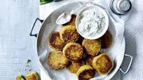 Courgette falafels with tzatziki Courgette falafels with tzatziki
