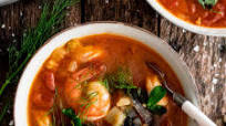 Seafood Cioppino with Charred Bread Seafood Cioppino with Charred Bread