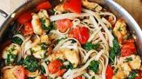 Shrimp Tomato Spinach Pasta in Garlic Butter Sauce Shrimp Tomato Spinach Pasta in Garlic Butter Sauce