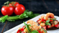 Roasted Portobello Topped with Spicy Shrimp Bruschetta (Paleo/Whole30) Roasted Portobello Topped with Spicy Shrimp Bruschetta (Paleo/Whole30)