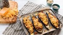 Dubliner Cheese Stuffed Aubergine Boats Dubliner Cheese Stuffed Aubergine Boats