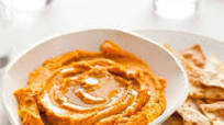 Spiced Sweet Potato Hummus and Cumin Flatbread Chips Spiced Sweet Potato Hummus and Cumin Flatbread Chips
