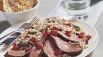 Beef Top Sirloin Steak with Asparagus & Tomato Orzo Beef Top Sirloin Steak with Asparagus & Tomato Orzo