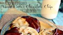 Chocolate Dipped Peanut Butter Chocolate Chip Cookies