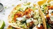 Spicy Shrimp Tacos with Garlic Cilantro Lime Slaw Spicy Shrimp Tacos with Garlic Cilantro Lime Slaw