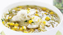 Chicken and corn vermicelli noodle soup Chicken and corn vermicelli noodle soup