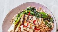 Charred spring onions & teriyaki tofu Charred spring onions & teriyaki tofu
