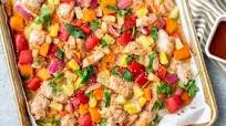 Hawaiian Chicken Sheet Pan Meal (Whole30, Paleo, Low Carb) Hawaiian Chicken Sheet Pan Meal (Whole30, Paleo, Low Carb)