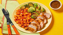 Honey Thyme Pork Tenderloin with Roasted Sweet Potatoes & Brussels Sprouts Honey Thyme Pork Tenderloin with Roasted Sweet Potatoes & Brussels Sprouts