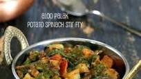Potato Spinach or Rainbow Chard stir fry. Aloo Palak. Vegan Potato Spinach Stir Fry Potato Spinach or Rainbow Chard stir fry. Aloo Palak. Vegan Potato Spinach Stir Fry